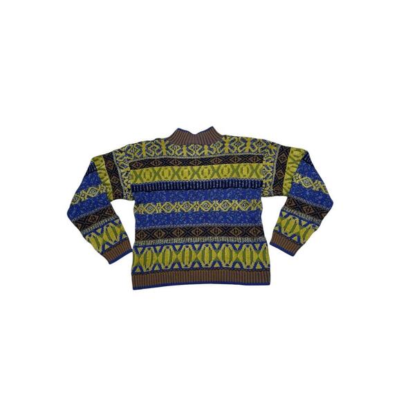 Vintage OUI‎ Wool Blend Ski Sweater - Retro Geometric Pattern - 90’s Fashion - S - Picture 2 of 6